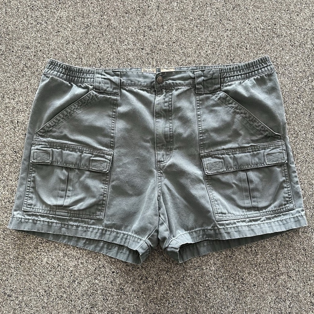 Red Head Cargo Shorts‎ Men's 42 Green 4" Cotton Utility Outdoor